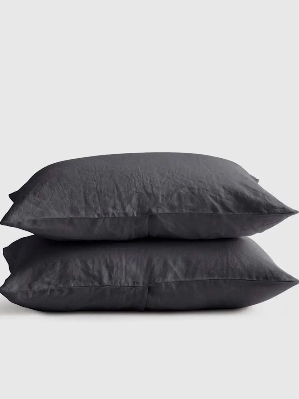 QUINCE linen charcoal standard 2 piece shams